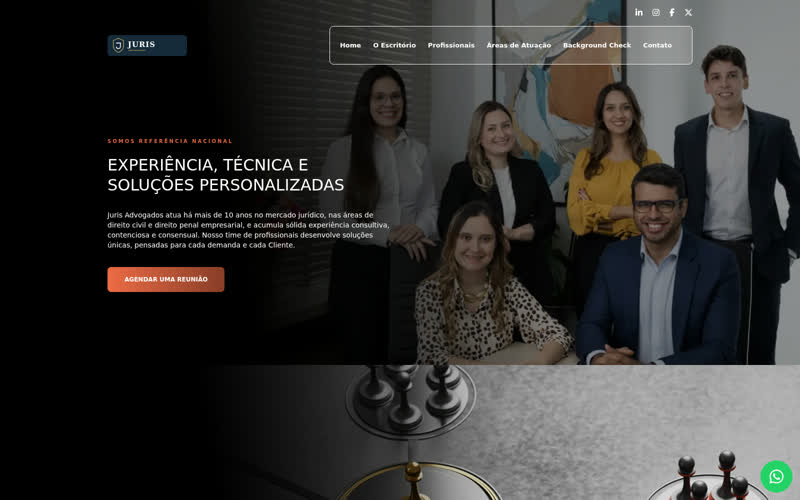Site institucional do escritório de advocacia Juris Advogados